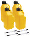 Allstar Performance Utility Jug 5 Gal w/ Filler Hose Yellow 4pk