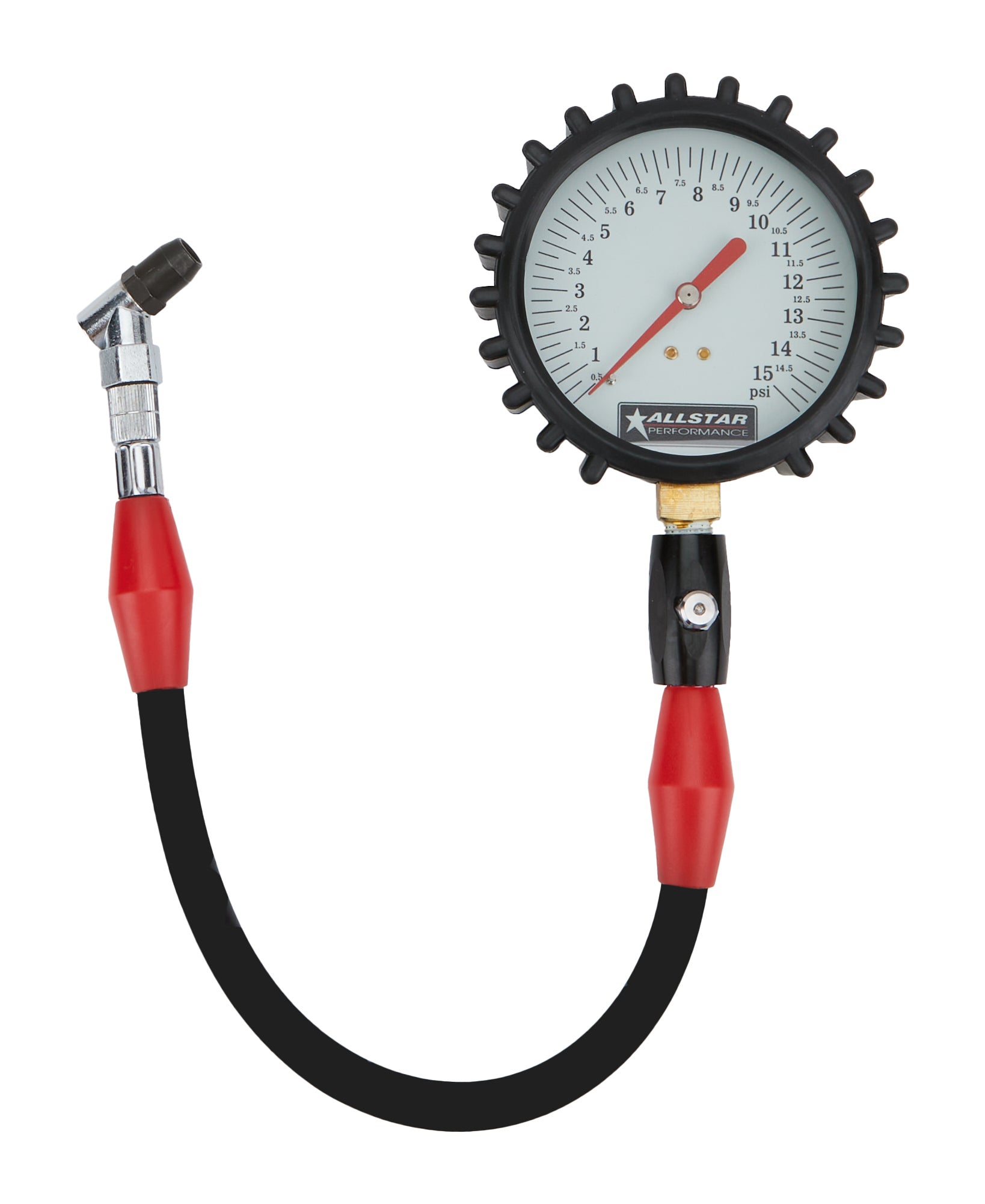 Allstar Performance Tire Pressure Gauge 0-15 PSI 4in Glow