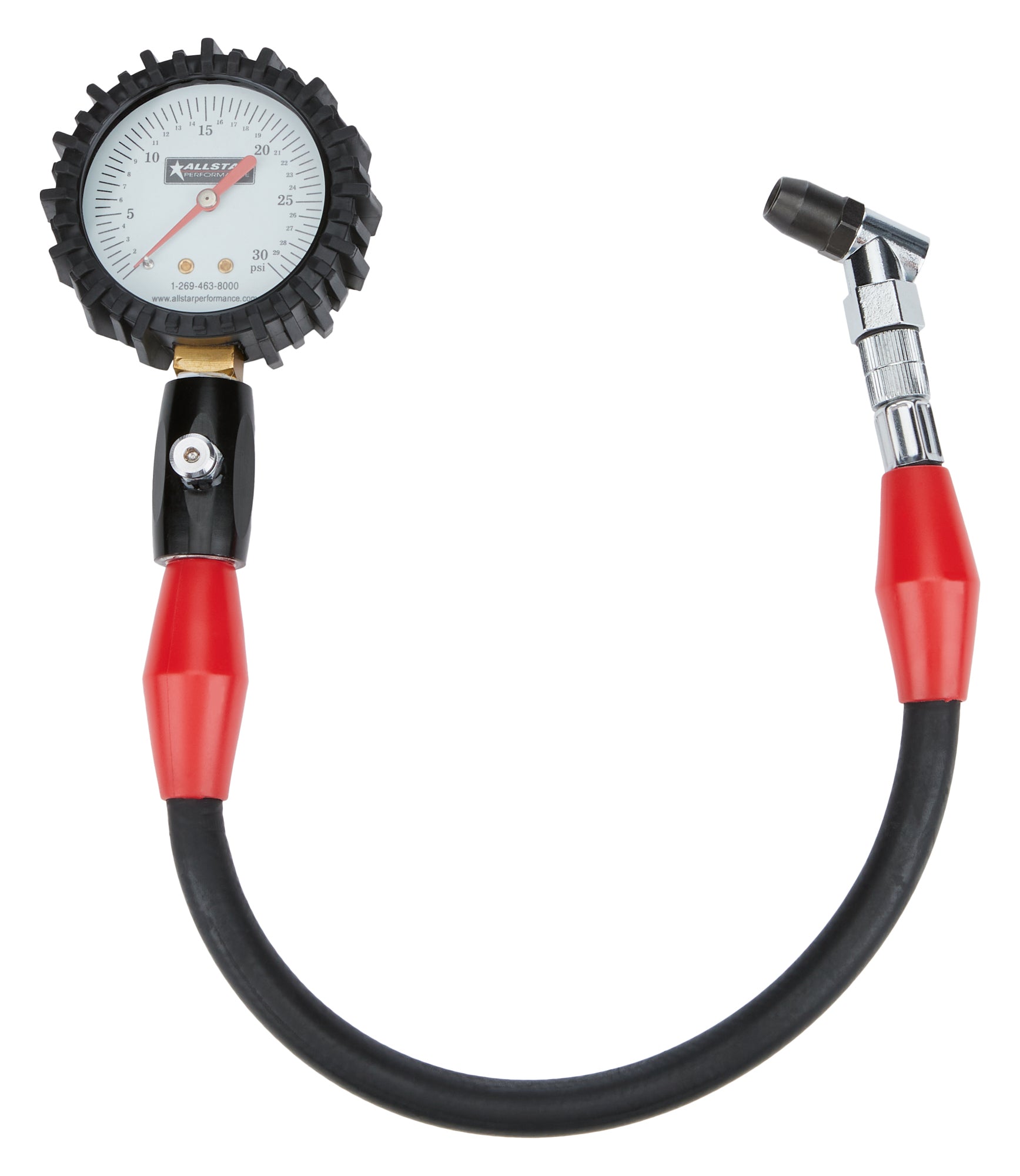 Allstar Performance Tire Pressure Gauge 0-30 PSI 2-1/4in Glow