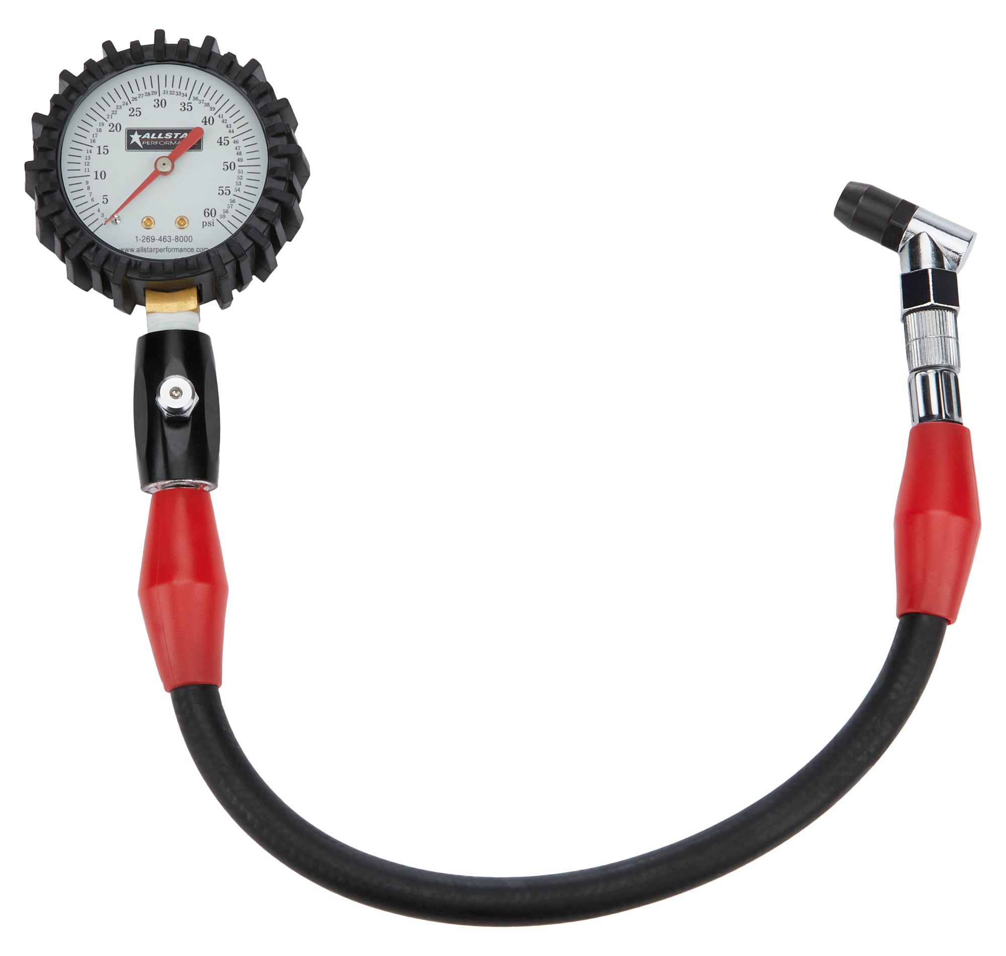 Allstar Performance Tire Pressure Gauge 0-60 PSI 2-1/4in Glow