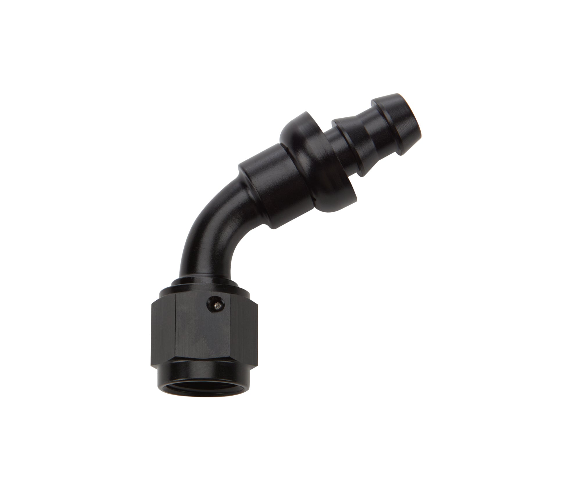 Allstar Performance Black Aluminum Pushlock Hose End 60 Degree Elbow -6 AN ALL49442