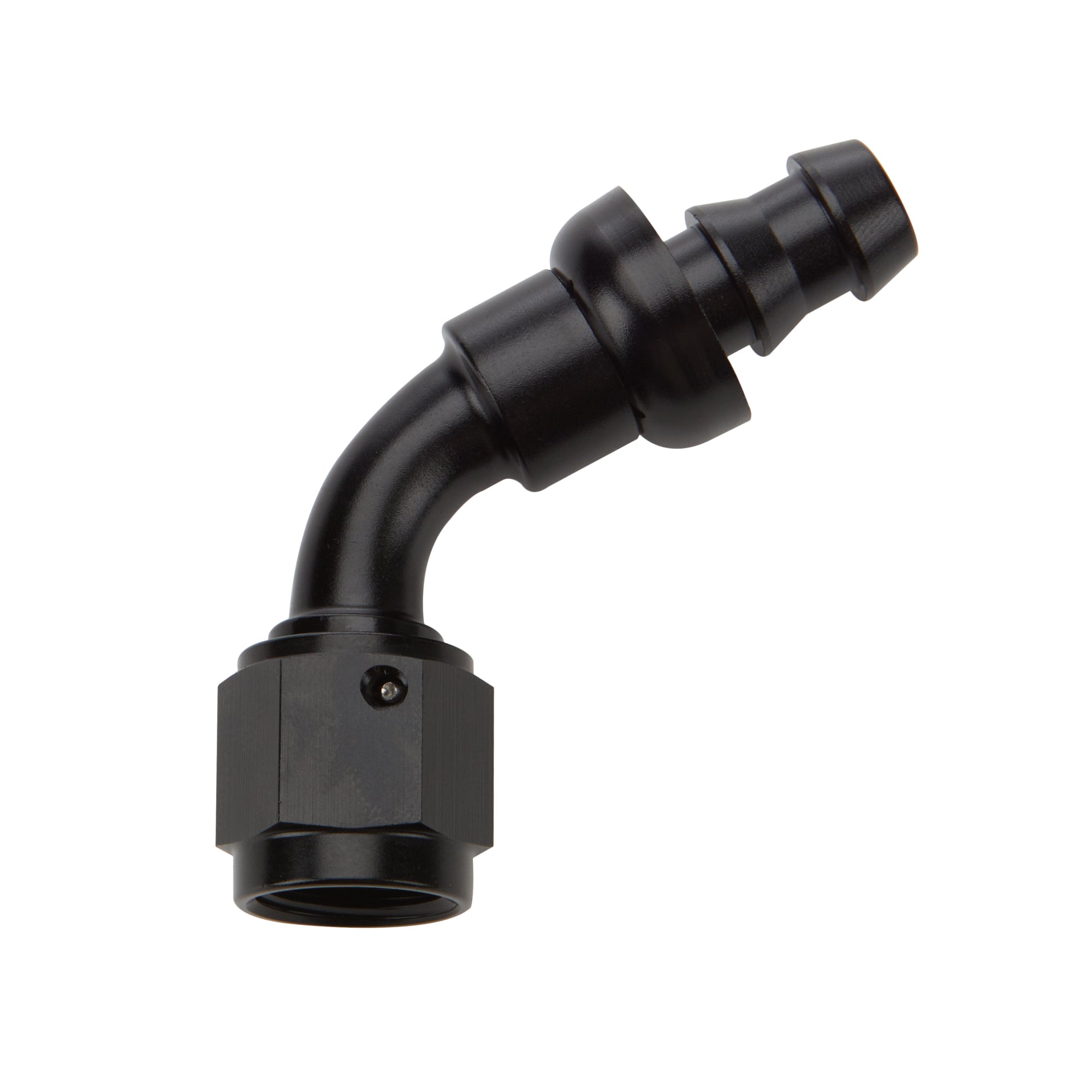 Allstar Performance Black Aluminum Pushlock Hose End 60 Degree Elbow -12 AN ALL49445