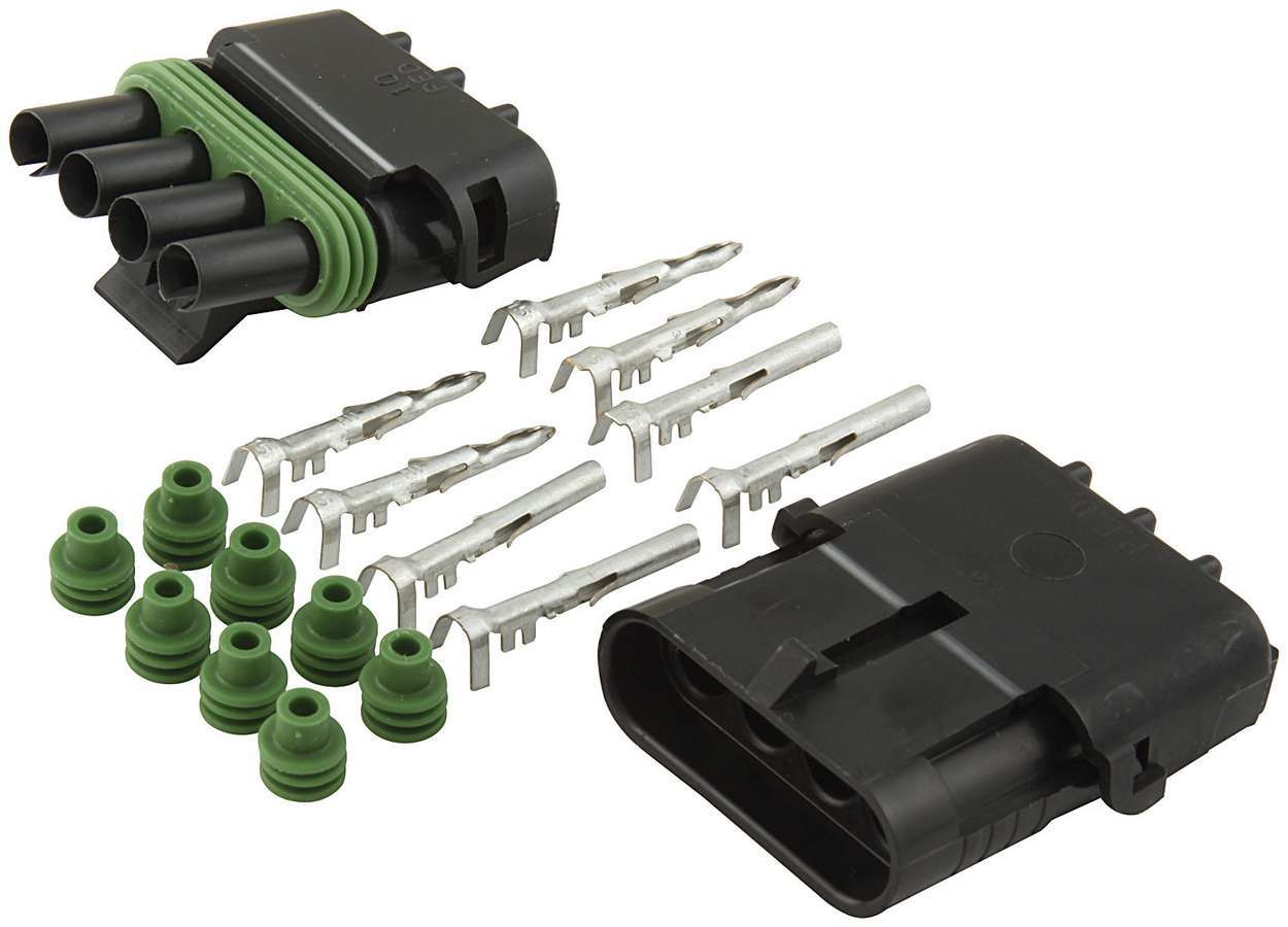 Allstar Performance 4-Wire Weather Pack Connector Kit Flat