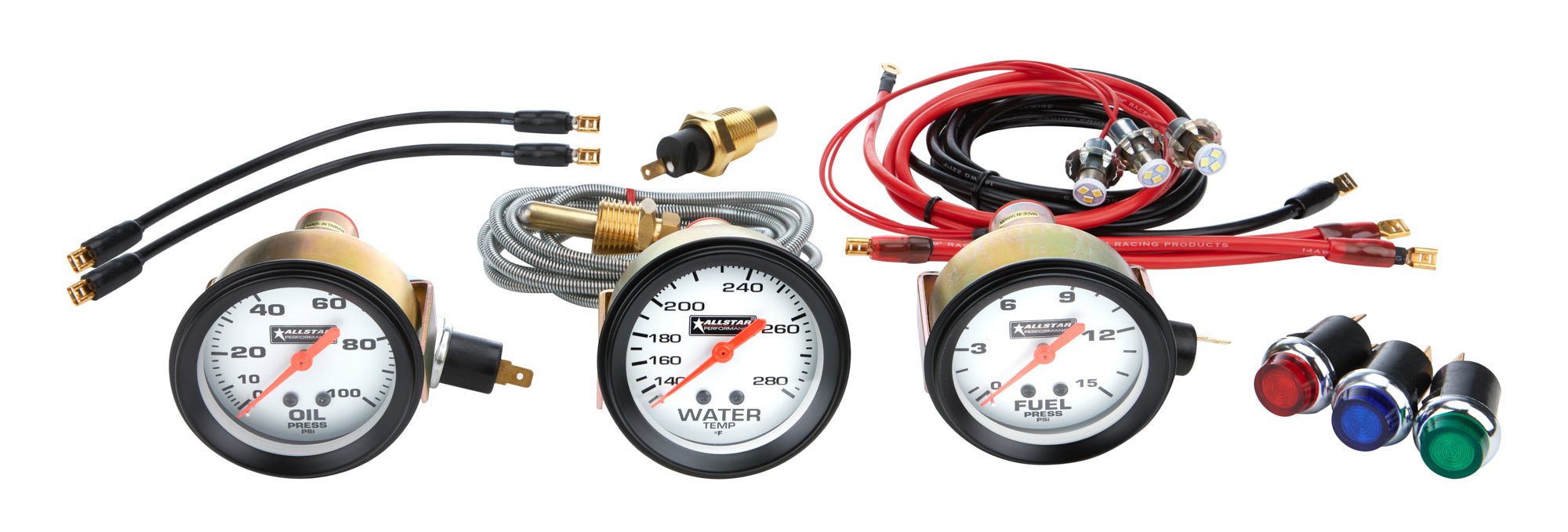 Allstar Performance Oil Pressure / Water Temperature Gauge Kit ALL80082