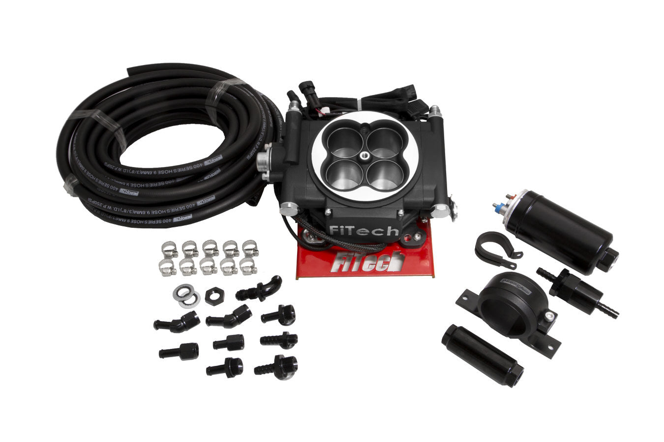 FiTECH FUEL INJECTION Go EFI 4 Master Kit System Black Finish 31002