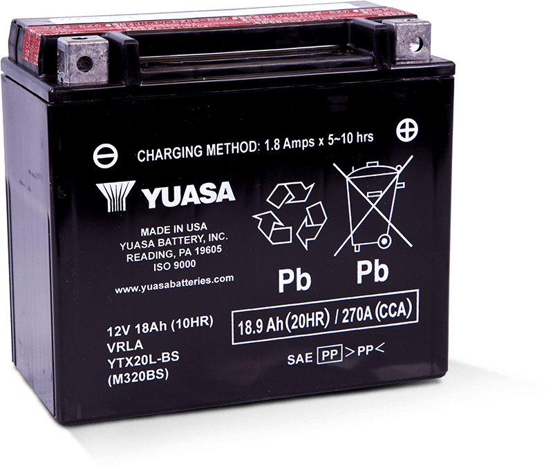 Yuasa YTX20L-BS Maintenance Free AGM 12 Volt Battery (Bottle Supplied)