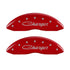 MGP 4 Caliper Covers Engraved Front & Rear Cursive/Charger Red finish silver ch