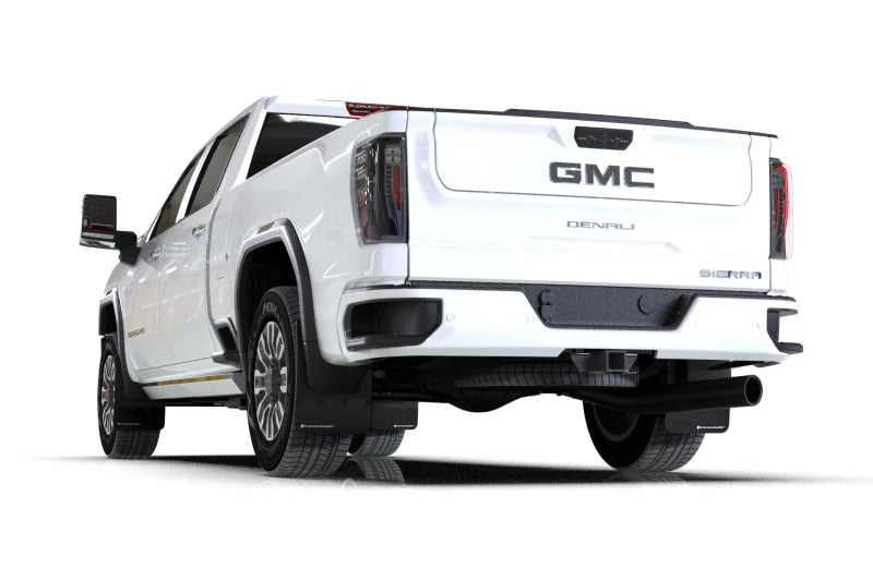 Rally Armor 20-24 GMC Sierra 2500/3500 HD Denali Black Mud Flap w/White Logo