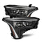 AlphaRex LUXX-Series LED Projector Headlights - Black w/Amber DRL for 22-23 Toyota Tundra