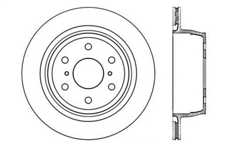 StopTech 05-10 GMC Sierra (w/ Rear Drum) / 07-09 GMC Yukon Rear Right Slotted & Drilled Rotor