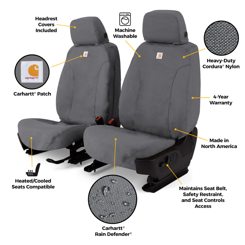 Covercraft 19-25 Ford F250 F350 F450 Carhartt Super Dux SeatSaver Second Row Custom Seat Cvr-Gravel