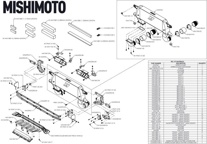 Mishimoto 21+ Ford Bronco High Mount Intercooler Kit - Silver