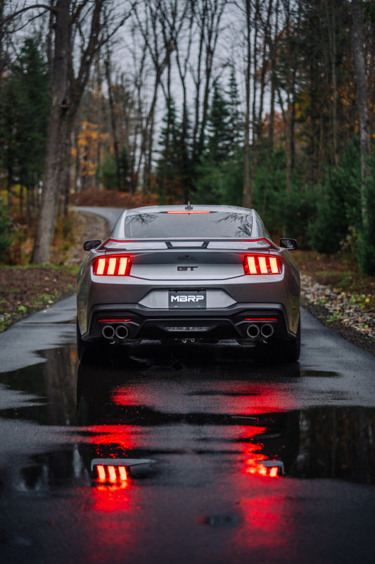 MBRP 2024+ Ford Mustang 5.0L Blk Alum. SS 3in Cat-Back Exhaust w/ Quad Blk Tips (Valve Delete)