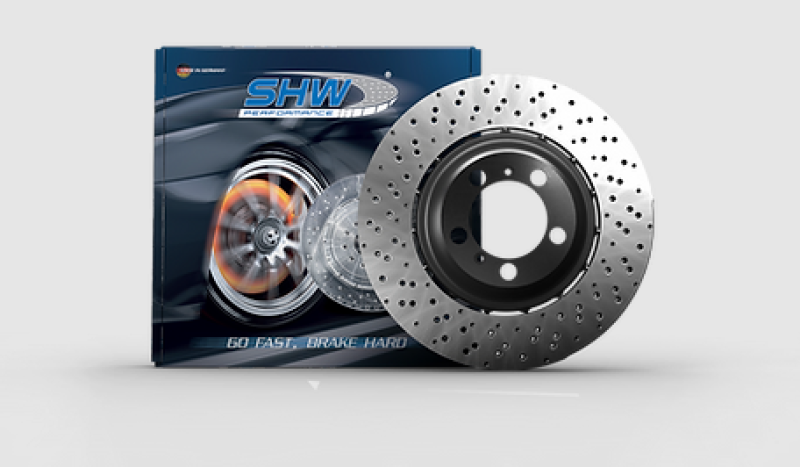 SHW 16-19 Porsche 911 GT3 RS w/o Ceramics Left Frt Drill-Dimp Lightweight Brake Rotor (99135140581)