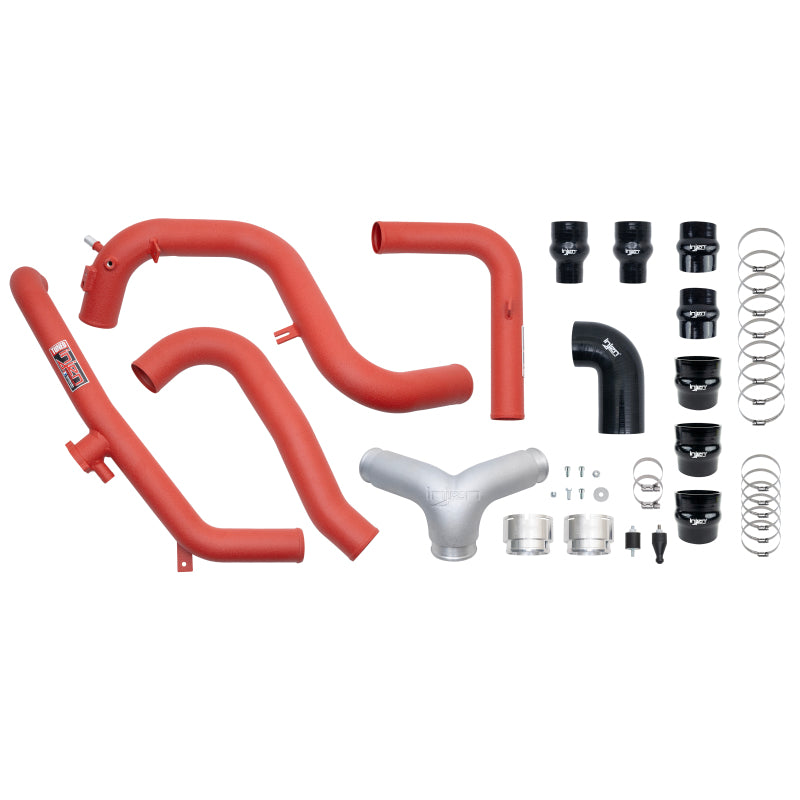 Injen SES Wrinkle Red Intercooler Pipes For 21-23 Ford Bronco 2.7L V6 (TT) EcoBoost - SES9301ICPWR