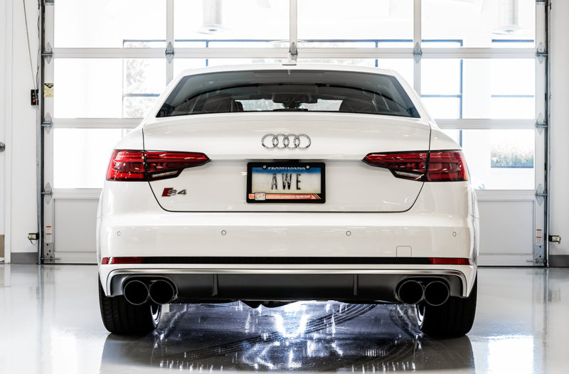 AWE Tuning Audi B9 S4 SwitchPath Exhaust - Non-Resonated (Black 102mm Tips)