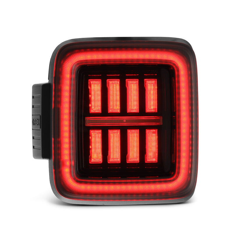 AlphaRex NOVA Series Prismatic LED Tail Lights for 18-25 Jeep Wrangler JL - Black - 602010