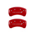 MGP 4 Caliper Covers Engraved Front & Rear With stripes/Challenger Red finish silver ch