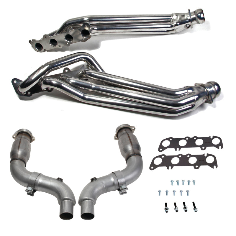 BBK 15-23 Ford Mustang GT 5.0 1-7/8in Headers w/High Flow Catted Mid Pipe (Silver Ceramic)