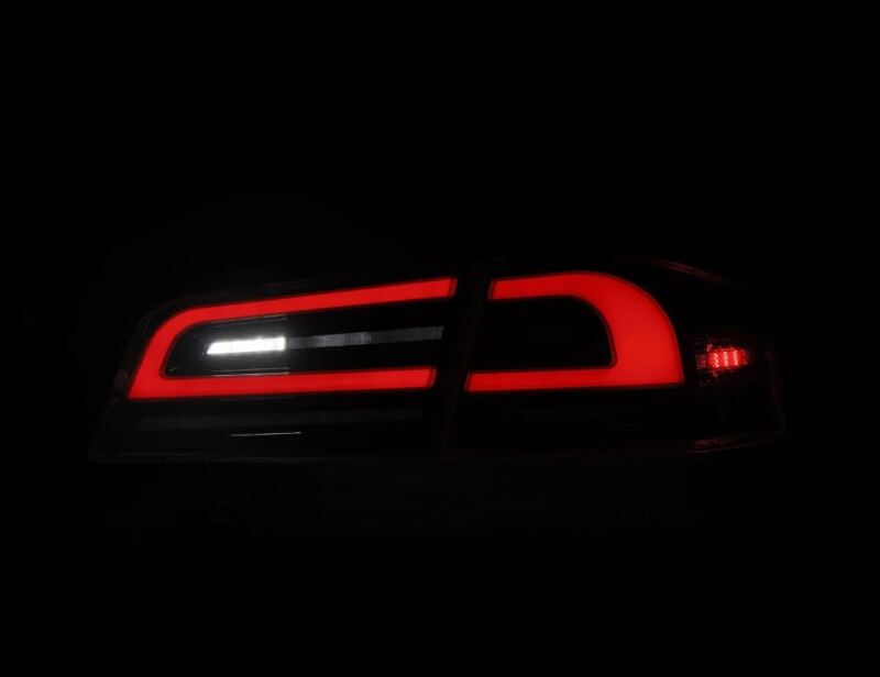 AlphaRex LUXX-Series LED Tail Lights - Black Smoke for 12-21 Tesla Model S