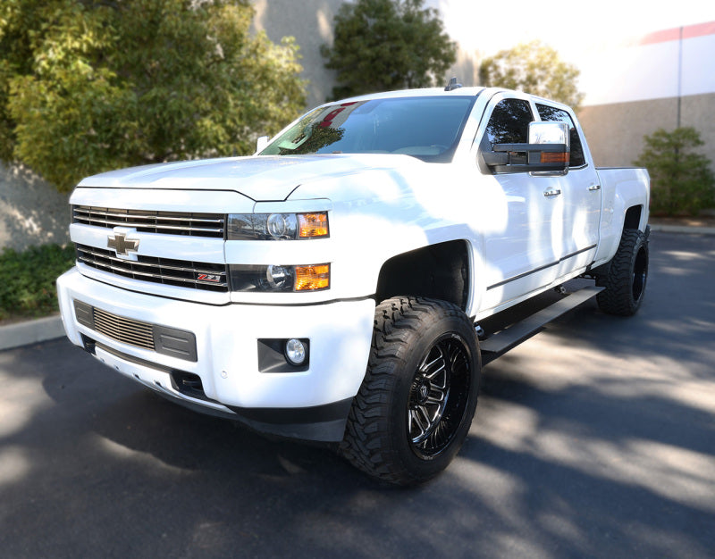 Go Rhino 15-19 Chev Silverado 2500HD/3500HD CC (Diesel) 4dr E-BOARD E1 Running Board Kit - Tex. Blk