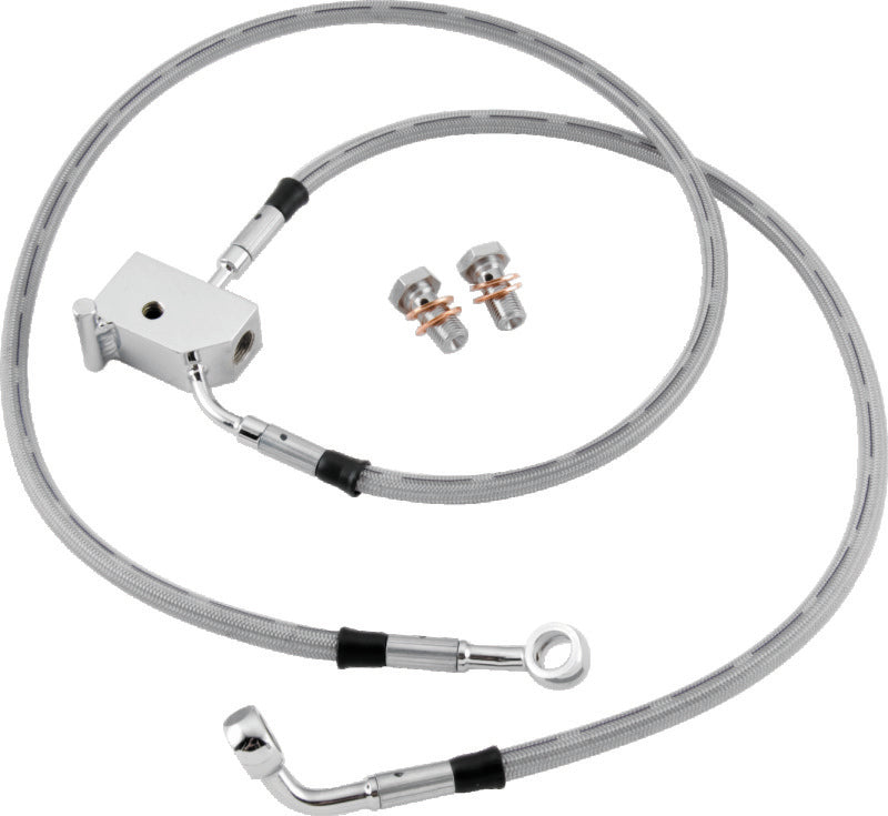 Twin Power 00-05 FXST 00-06 FLST Models Stainless Steel Dot Brake Line Kit Rear Stock Length