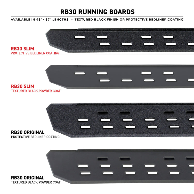 Go Rhino RB30 Running Boards 87in. - Bedliner Coating (Boards ONLY/Req. Mounting Brackets)