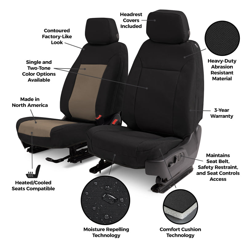 Covercraft 24-25 Jeep Wrangler JL 2dr Buckets-Endura Precision Fit Custom Front Row Seat Cover