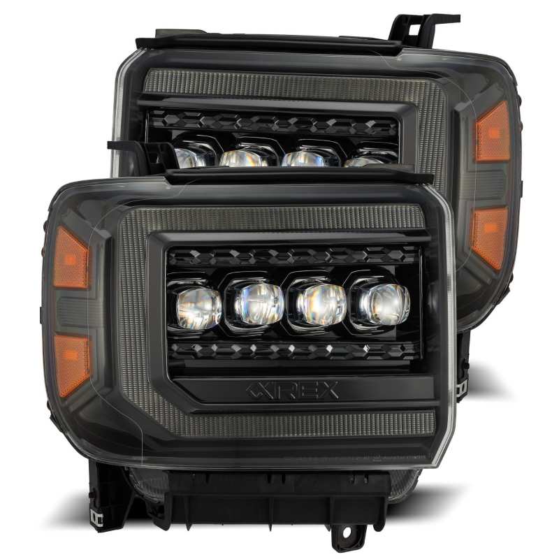 AlphaRex NOVA LED Projector Headlights Plank Style Alpha Black for 14-18 GMC Sierra 880616