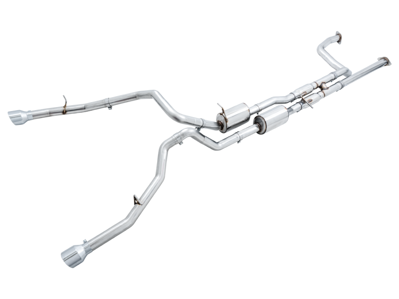 AWE Tuning0FG Cat-Back Exhaust - Chrome Silver Tips for  2021 RAM 1500 TRX 3015-32004