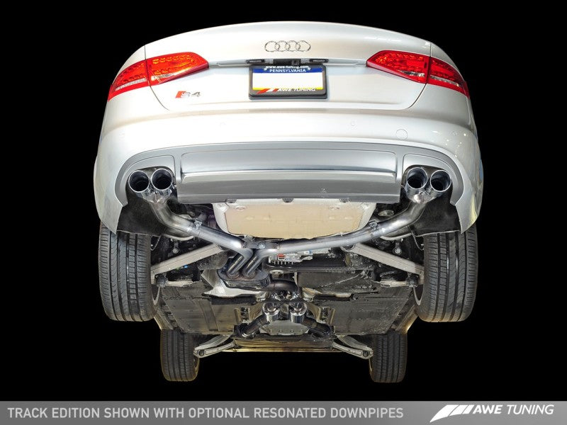 AWE Tuning Track Edition Exhaust - Chrome Silver Tips (102mm) for Audi B8.5 S4 3.0T 3020-42026