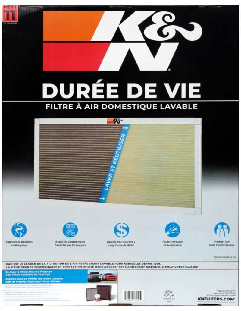 K&N 24 X 30 X 1, MERV 11 HVAC Filter - HVC-12430