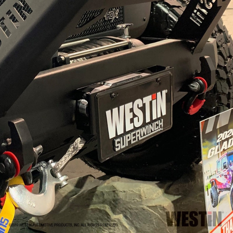 Westin Winch Mount License Plate Re-locator - Black