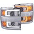 ANZO Projector Headlights 15-17 Chevrolet Silverado 2500HD / 3500HD Chrome w/ Chrome Rim