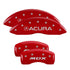 MGP 4 Caliper Covers Front Acura Rear MDX Red Finish Silver Characters