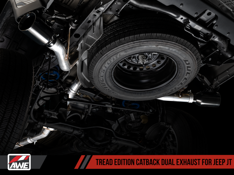 AWE Tuning Tread Edition Cat-Back Dual Exhaust Diamond Black Tip for Jeep Gladiator JT 3.6L 3015-33101