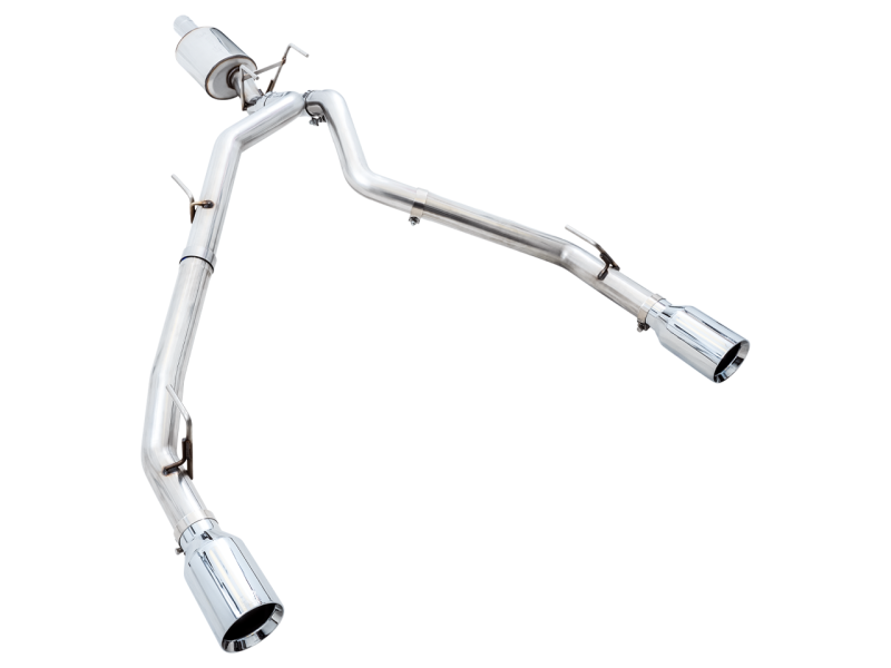 AWE Tuning 0FG Dual Rear Exit Catback Exhaust for 4th Gen RAM 1500 5.7L - Chrome Silver Tips 3015-32002