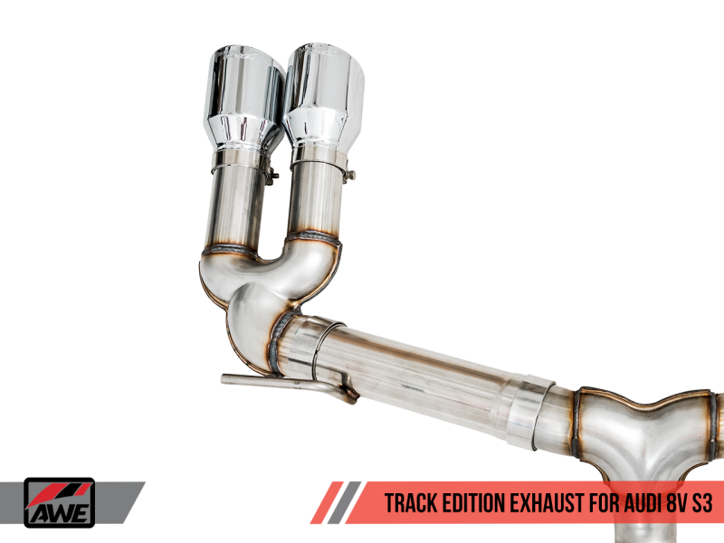 AWE Tuning Track Edition Exhaust w/Chrome Silver Tips 102mm for Audi 8V S3 3015-42142