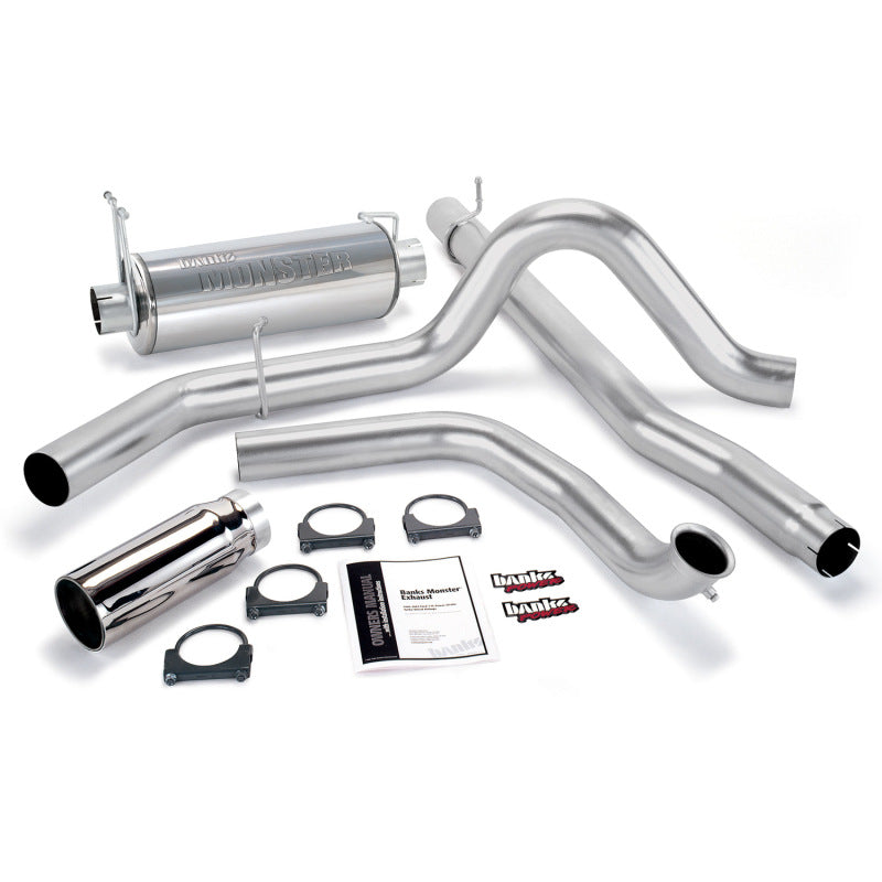 Banks Power Monster Exhaust System - SS Single Exhaust w/ Chrome Tip for 99-03 Ford 7.3L 48656