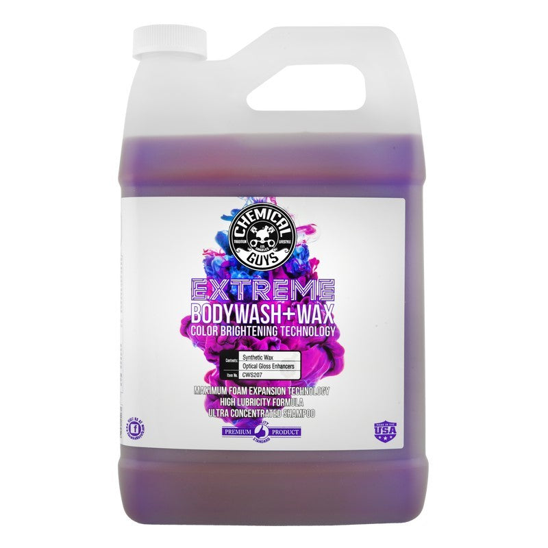 Chemical Guys Extreme Body Wash Soap + Wax w/Color Brightening Technology (Set of 4x1 Gallon) CWS207