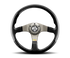 Momo Tuner Steering Wheel 350 mm - Black Leather/Red Stitch/Black Spokes