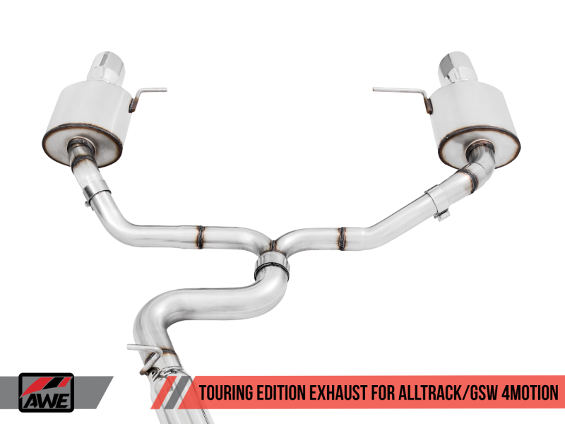 AWE Tuning Touring Edition Exhaust for VW Golf Alltrack /Sportwagen 4Motion Chrome Silver Tips 3015-32098