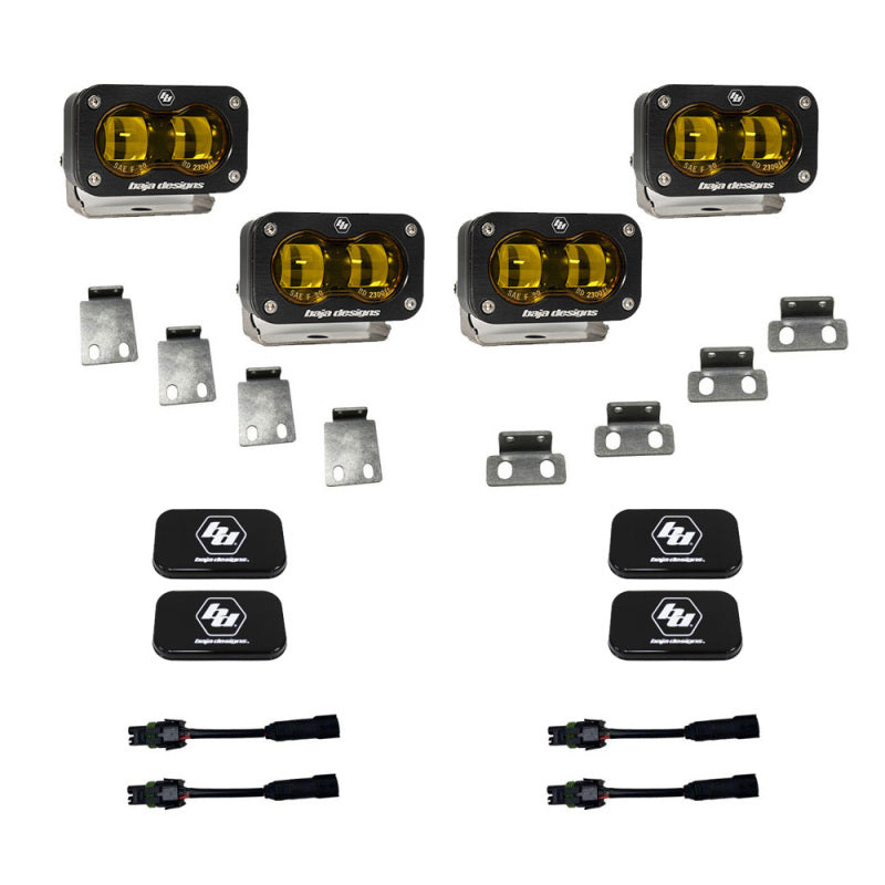 Baja Designs S2 SAE Dual Fog Pocket Kit Amber Ford F-150 Raptor ‘21-23; Bronco Raptor ’22-on 448171