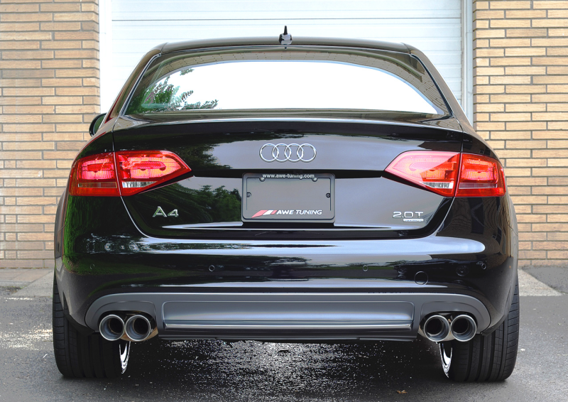 AWE Tuning Touring Edition Exhaust Quad Tip Polished Silver Tips for Audi B8 A4 3015-42018