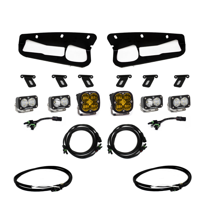 Baja Designs Squadron SAE/S2 Amber Sport w/Upfitter Fog Pocket Light Kit Ford 21-22 Bronco 447762UP