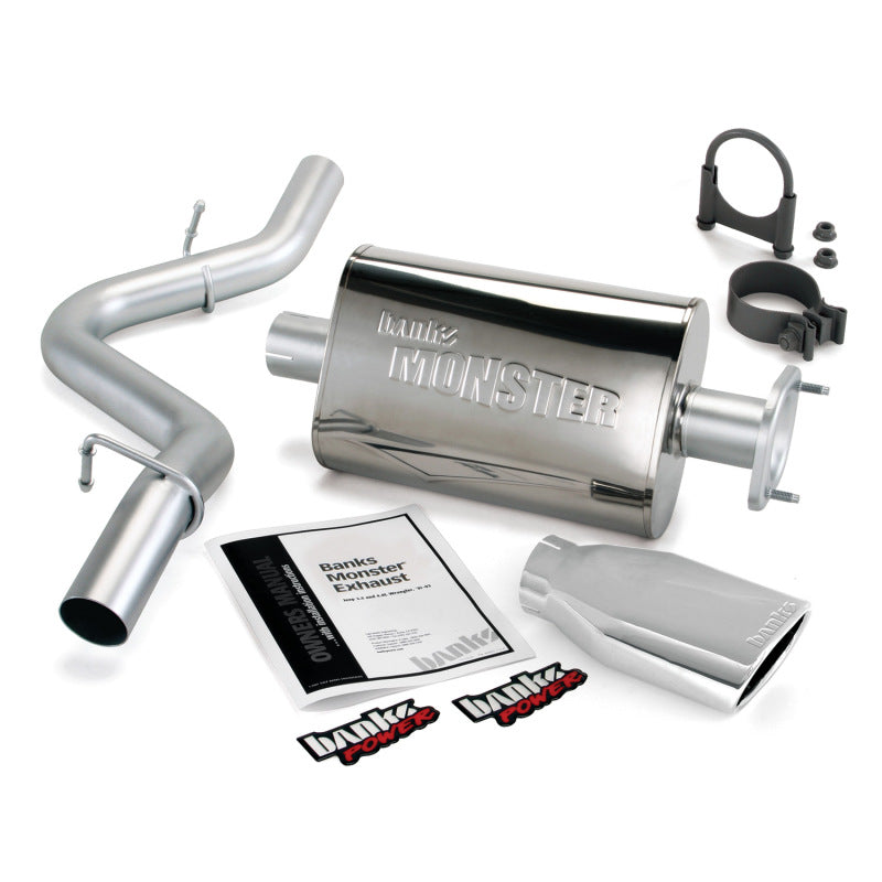 Banks Power Monster Exhaust SYS 2.5" Single Exhaust w/Chrome Tip for 91-95 Jeep 4.0L Wrangler 51311