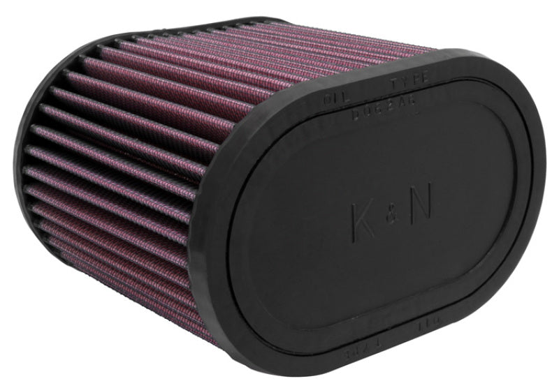 K&N High-Flow Original Universal Oval Clamp-On Air Filter 2-3/4"FLG, 6-1/4" X 4", 5"H RU-1500