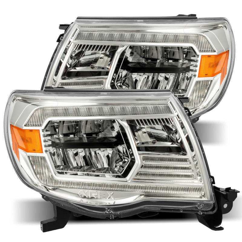 AlphaRex LUXX Crystal Headlights Plank Style Chrome w/Activation Light for 05-11 Toyota Tacoma 880734