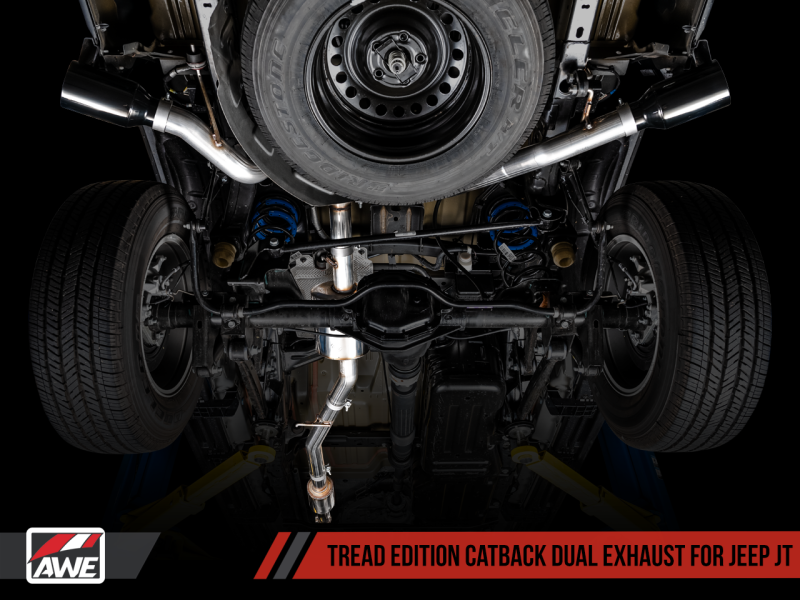 AWE Tuning Tread Edition Cat-Back Dual Exhaust Diamond Black Tip for Jeep Gladiator JT 3.6L 3015-33101