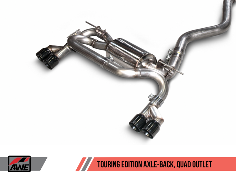 AWE Tuning Touring Edition Axle-Back Exhaust Single Side - 80mm Chrome Silver Tips 3010-22022